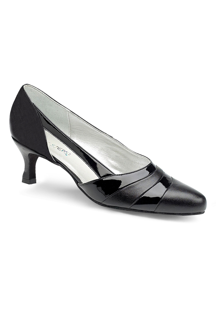 Freed of London Garland Social Dance Shoes-Black Patent/Black Leather