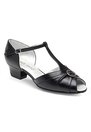 Freed of London Garnet Social Dance Shoes-Black Leather