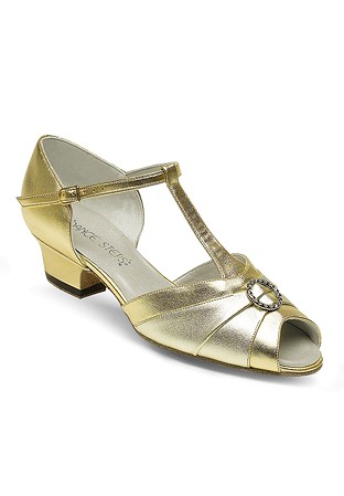 Freed of London Garnet Social Dance Shoes-Gold Synthetic