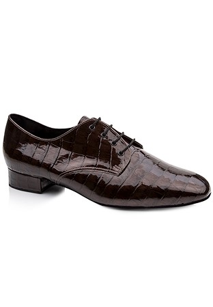 Freed of London Kelly Ballroom Shoes-Brown Croc Patent PU