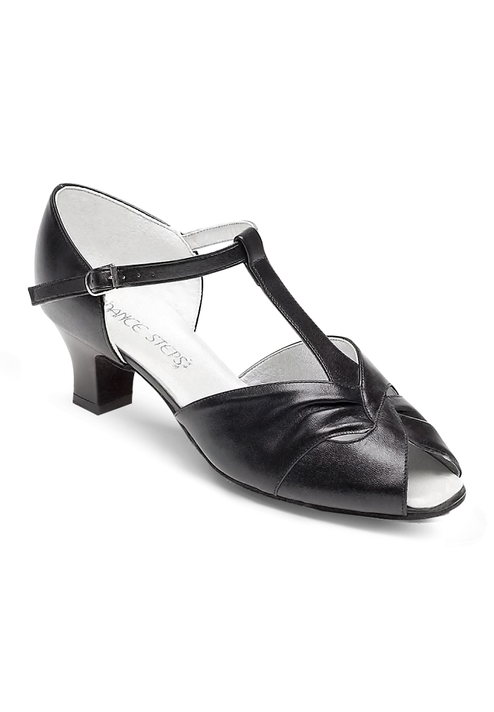 Freed of London Marcasite Social Dance Shoes-Black Leather