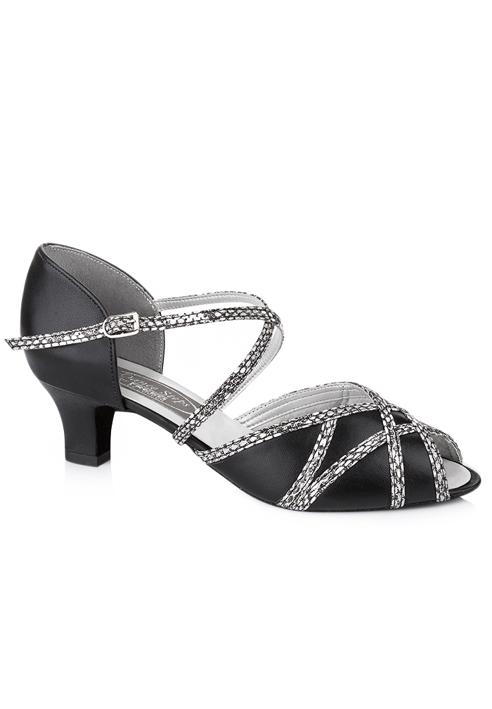 Freed of London Peridot Social Shoes-Black Calf/Snakeskin