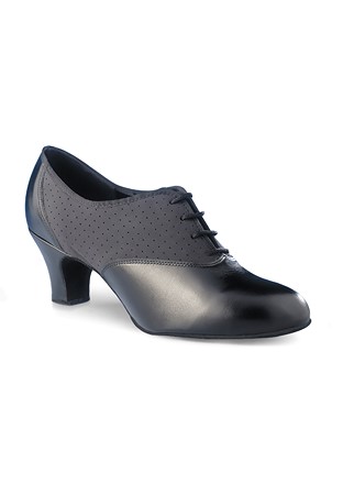 Freed of London Roma Ladies Practice Shoes-Black Leather / Perforated Nubuck