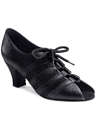 Freed of London Sienna Ladies Practice Shoes-Black Leather & Mesh