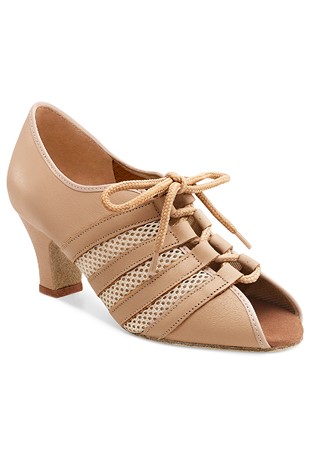 Freed of London Sienna Ladies Practice Shoes-Tan Leather & Mesh