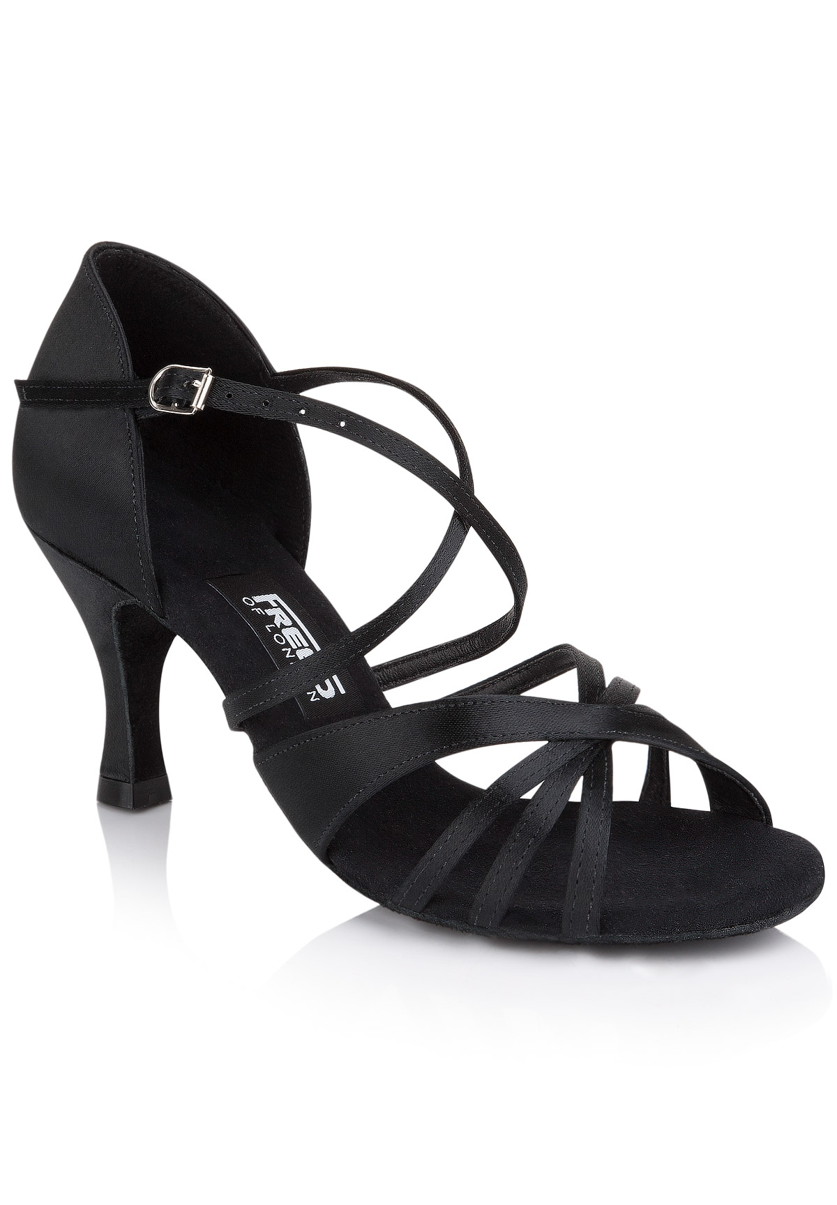 Freed of London Sylvia Latin Dance Shoes-Black Satin