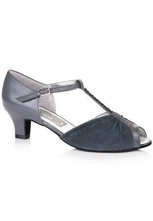 Freed of London Topaz Social Dance Shoes-Grey Leather/Grey Suede