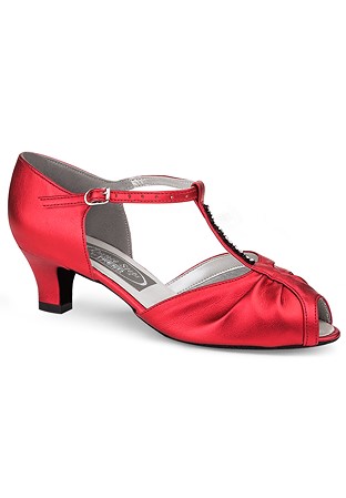 Freed of London Topaz Social Dance Shoes-Red Leather