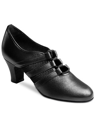 Freed of London Verona Ladies Practice Shoes-Black Leather & Mesh