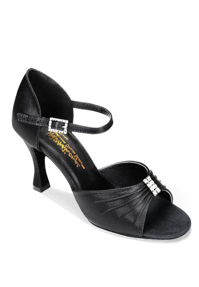 International Dance Shoes IDS Audi -Black Satin