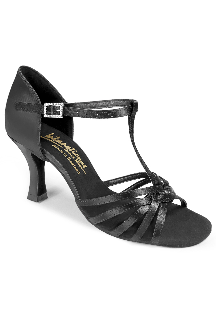International Dance Shoes IDS Bela -Black Satin
