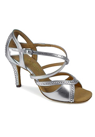 International Dance Shoes IDS Bianca Crystal -Silver Calf