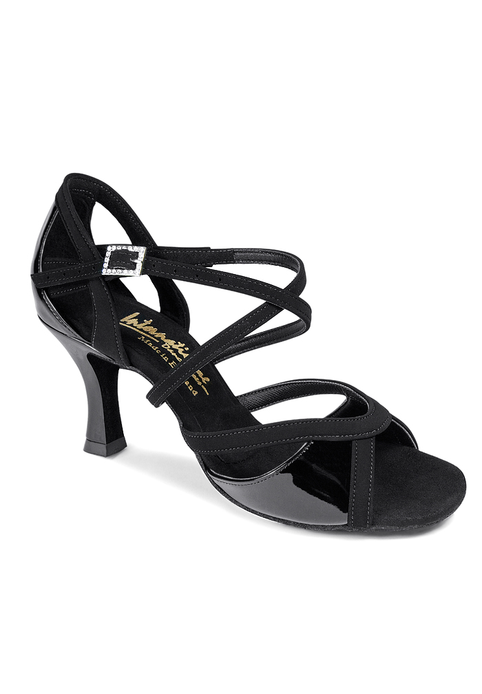 International Dance Shoes IDS Bianca -Black Nubuck/Black Patent