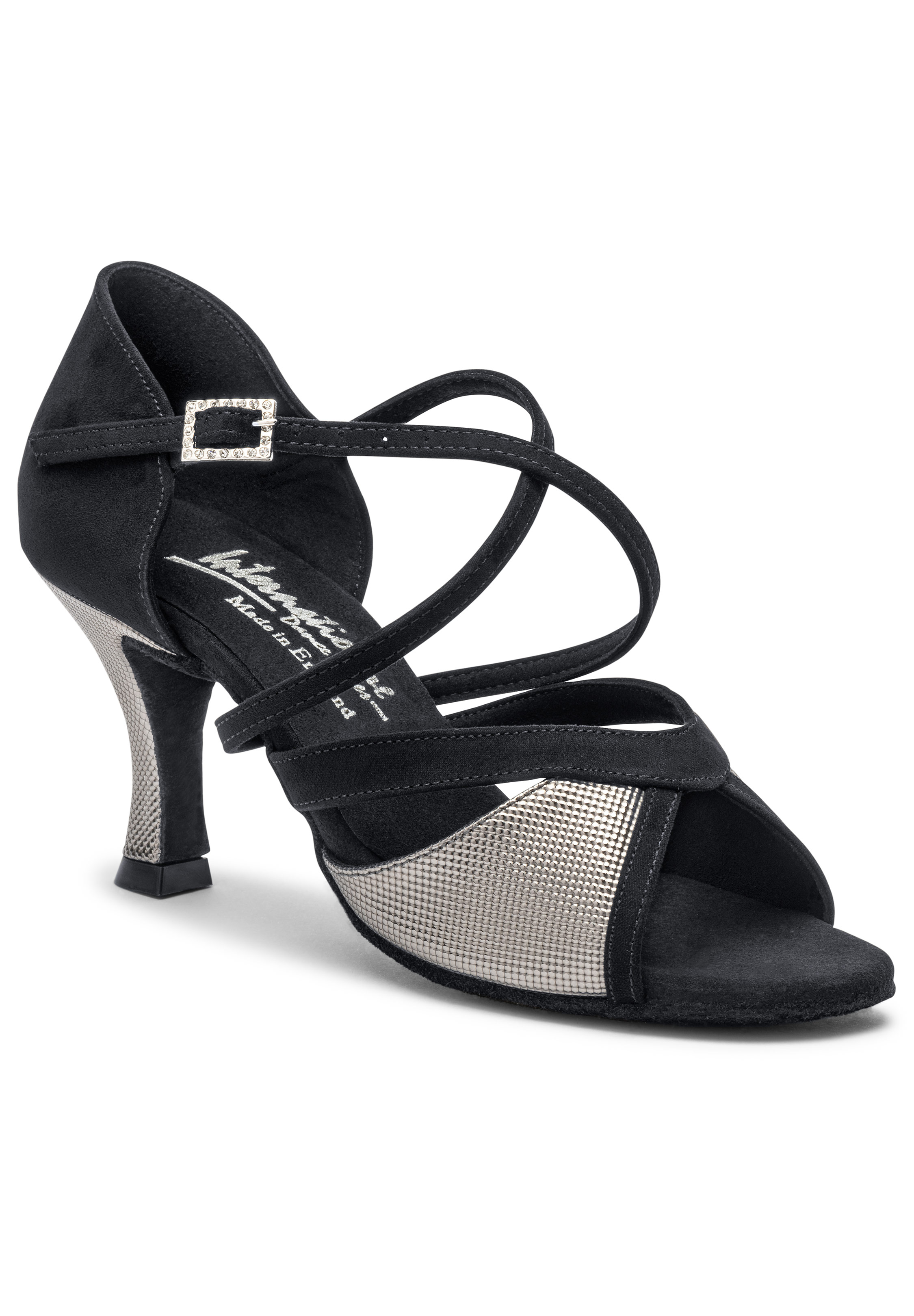 International Dance Shoes IDS Bianca -Black Nubuck/Steel Pixel