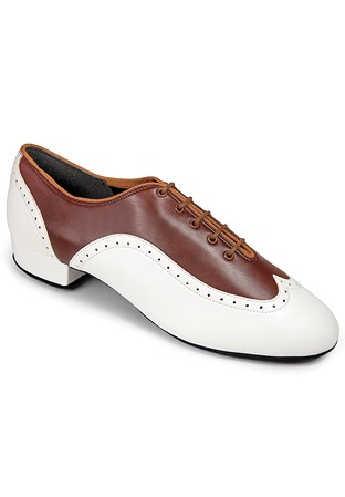 International Dance Shoes IDS Brogue Full-Sole -Brown/White Calf