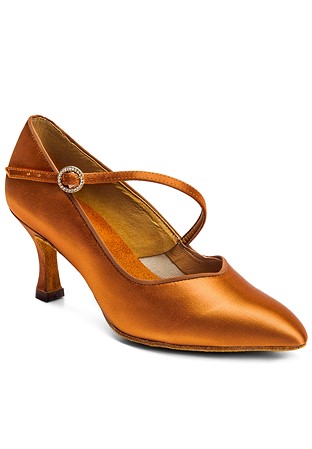 International Dance Shoes IDS ICS SuperStar S/S -Tan Satin
