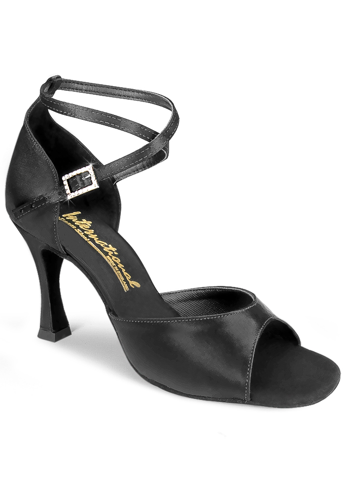 International Dance Shoes IDS Lorraine -Black Satin