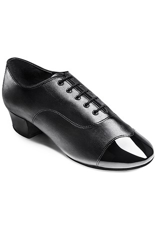 International Dance Shoes IDS Rumba Duo -Black Calf/Black Patent