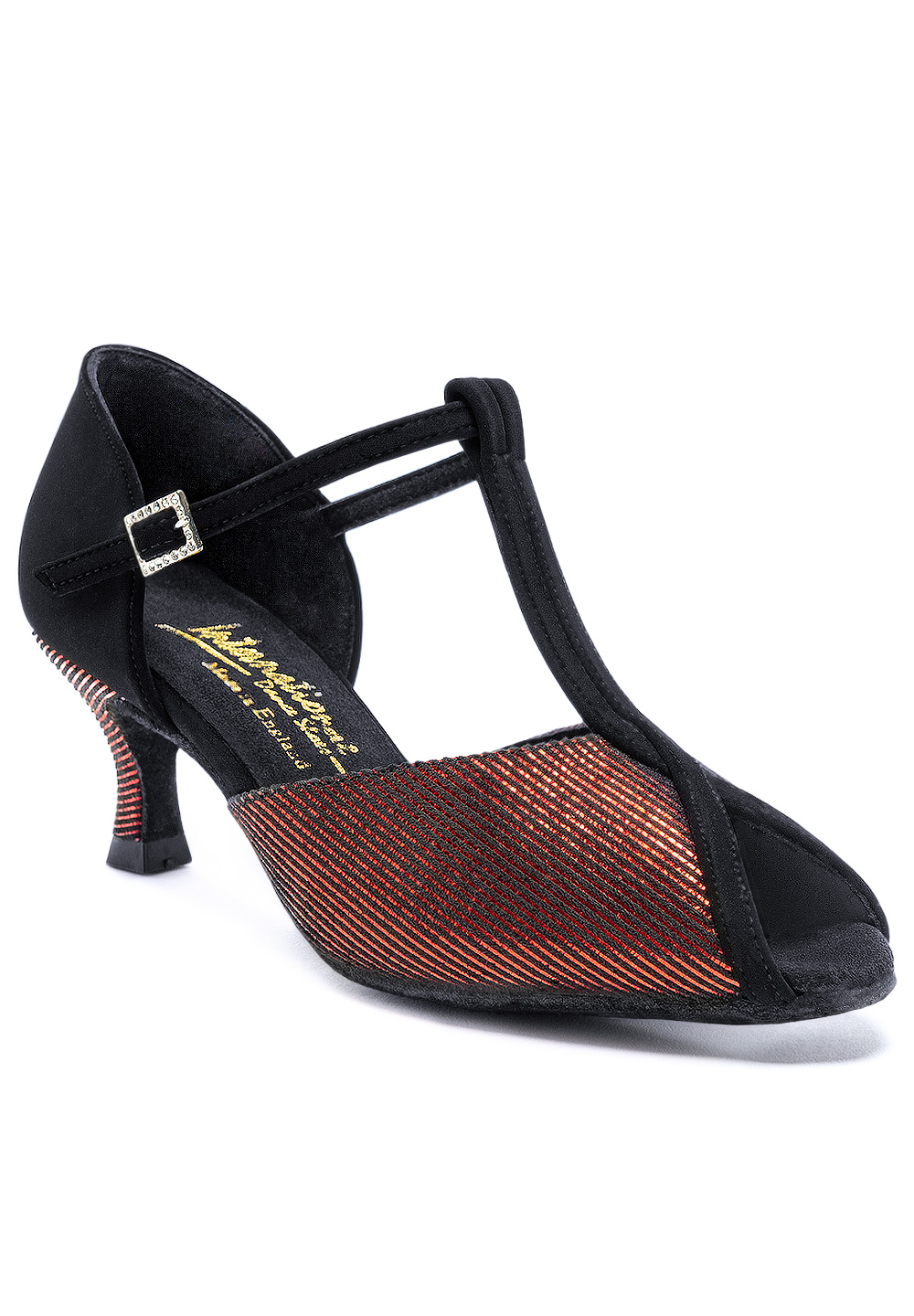 International Dance Shoes IDS Vienna -Black Nubuck / Red Laminated Leather