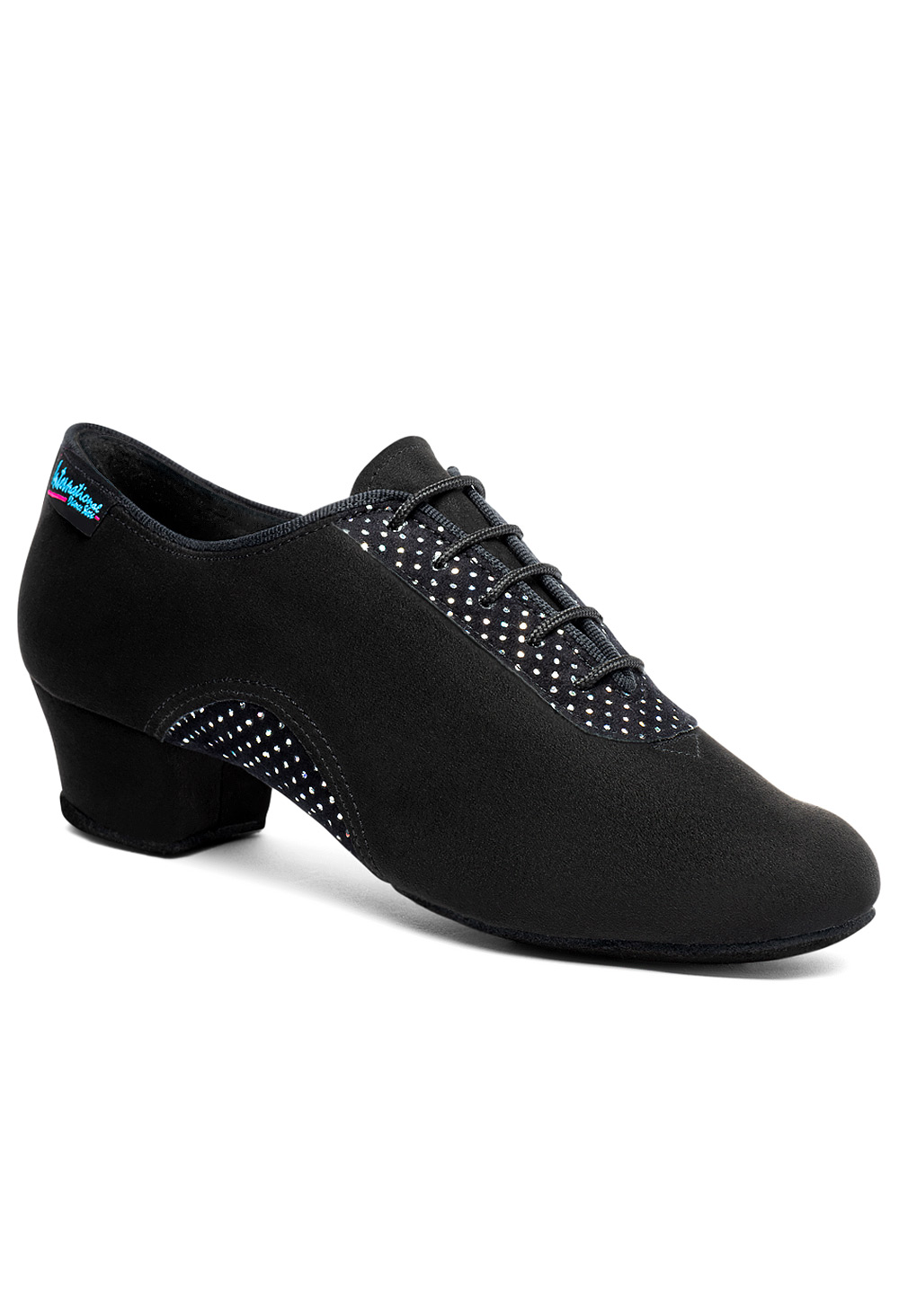 IDS International Dance Shoes Lorraine Mesh-Black Nubuck / Black Silver Hologram