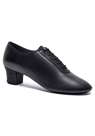 International Dance Shoes IDS F33-Black Calf / Black Fiori