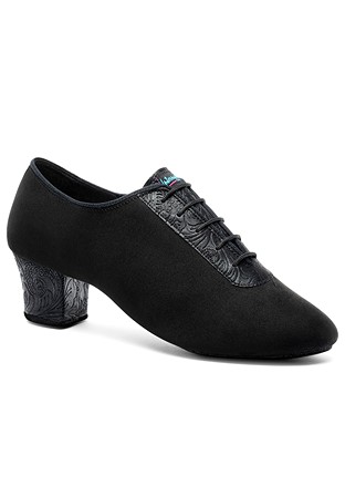 International Dance Shoes IDS F33-Black Nubuck / Black Fiori