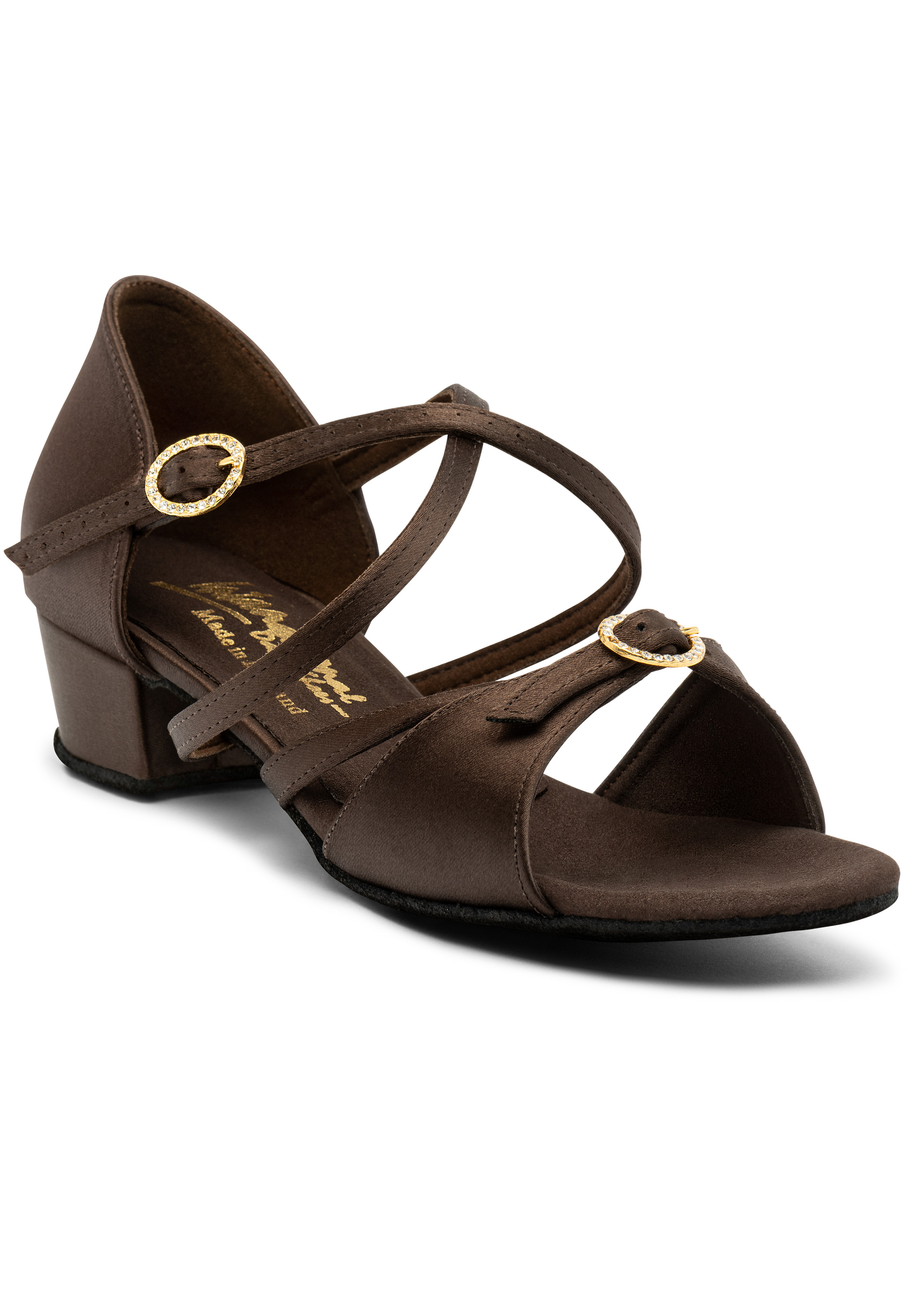 International Dance Shoes IDS Girls Natasha Latin Dance Shoes-Espresso satin