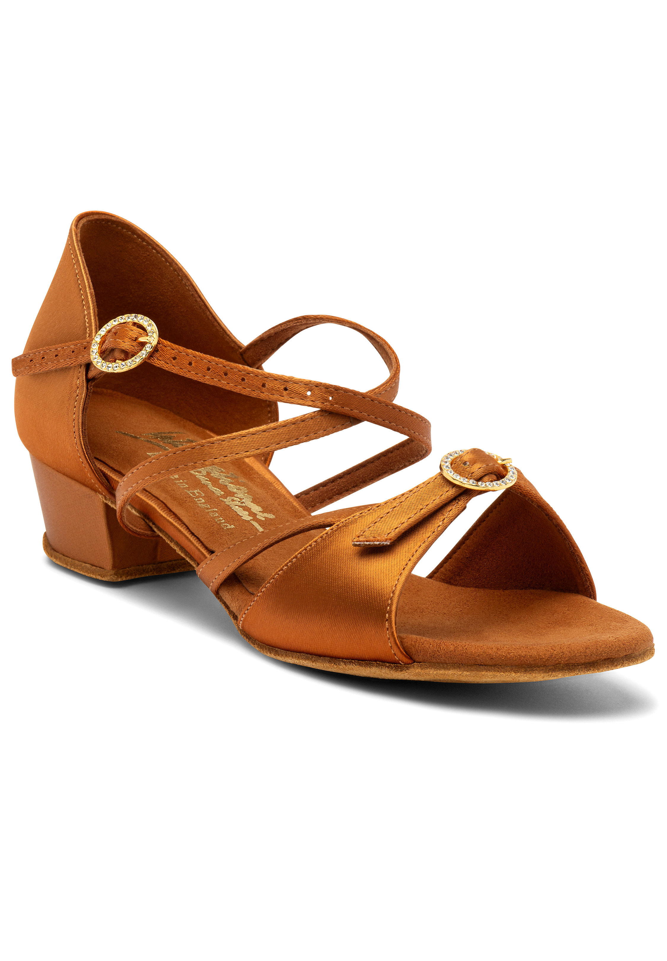 International Dance Shoes IDS Girls Natasha Latin Dance Shoes-Tan Satin