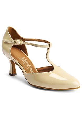International Dance Shoes IDS Zoe in Round Toe-Beige Patent