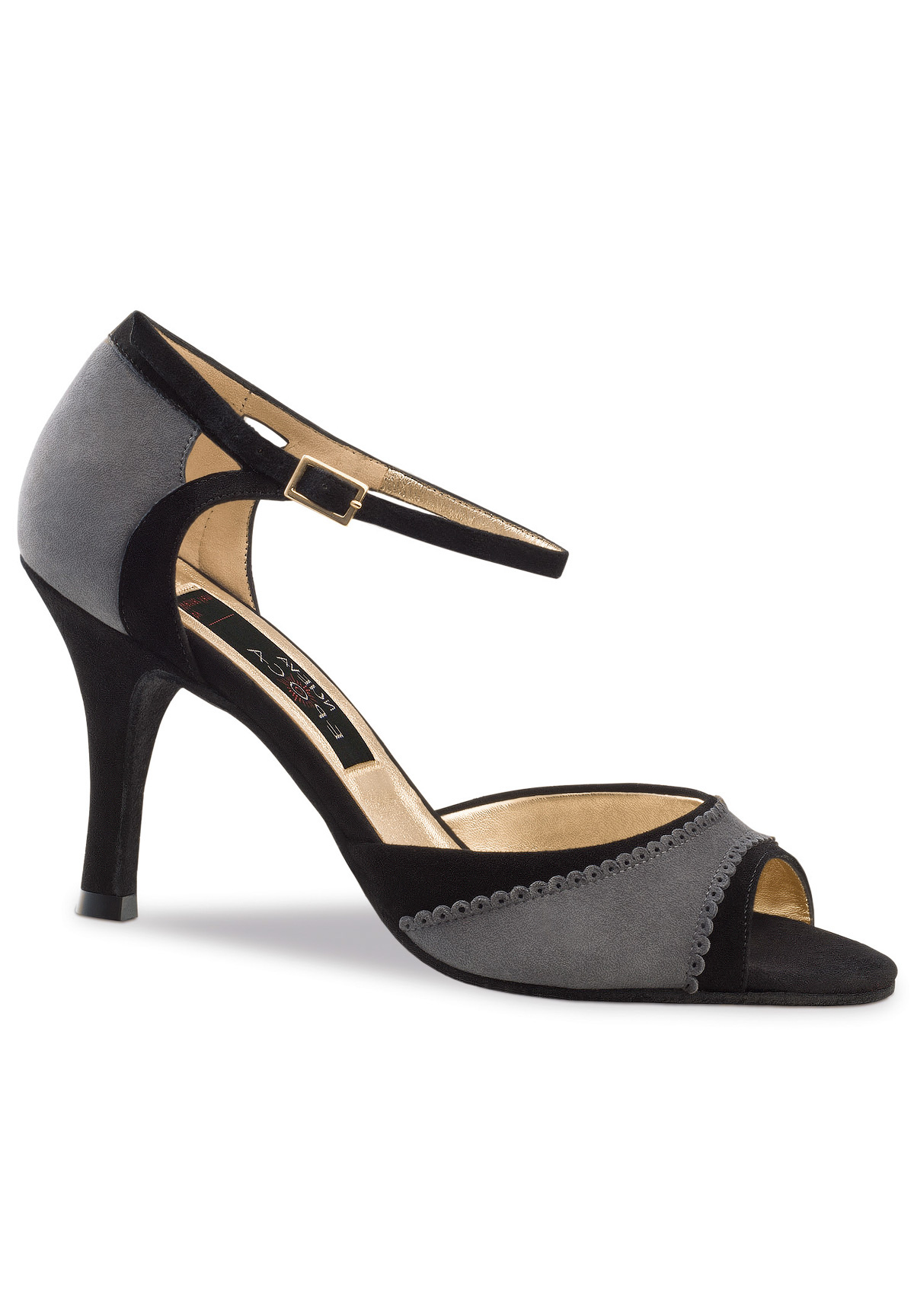 Nueva Epoca Alessia Dance Shoes-Grey/Black Suede