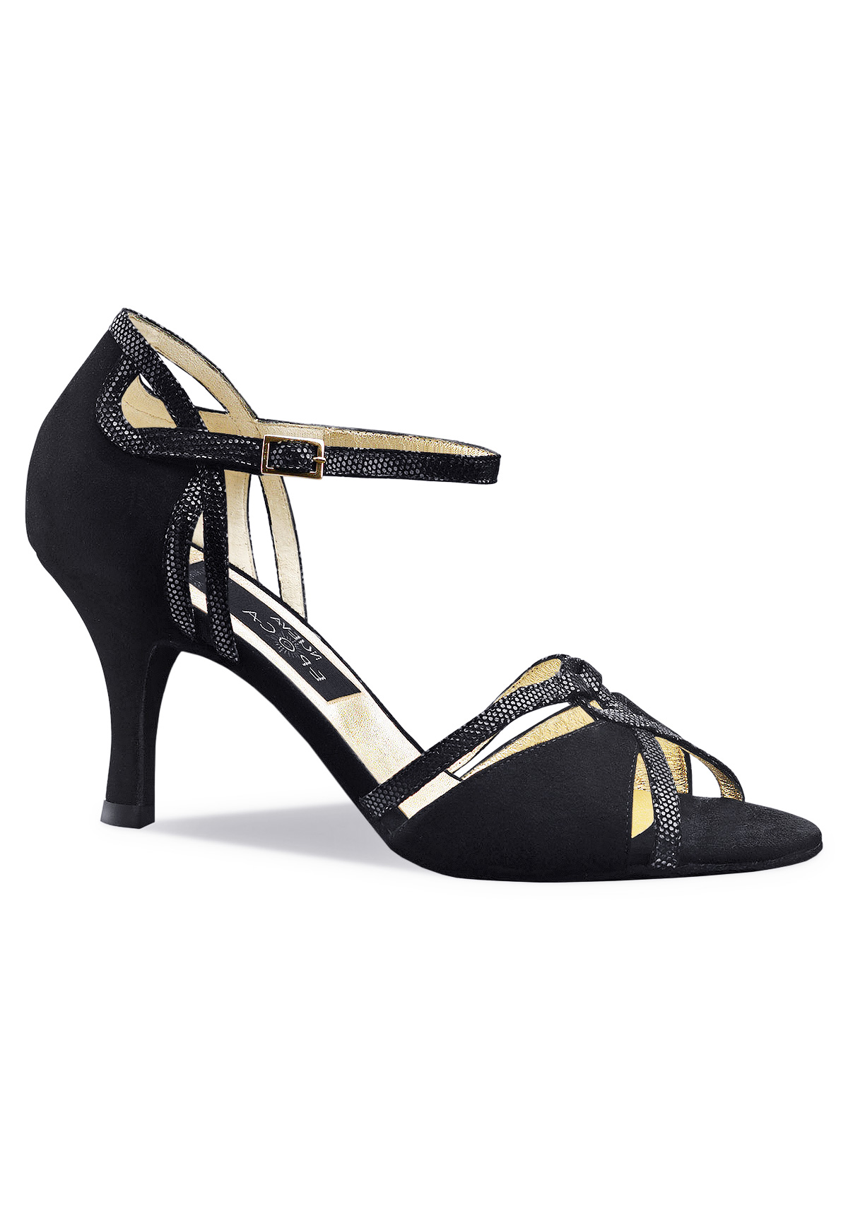 Nueva Epoca Christina Dance Shoes-Black Suede / Black Ariel