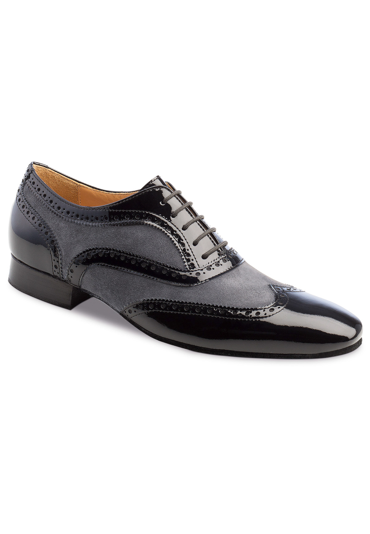 Nueva Epoca Domingo Dance Shoes-Grey Suede / Black Patent