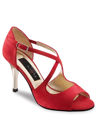 Nueva Epoca Flavia Social Dance Shoes-Red Suede