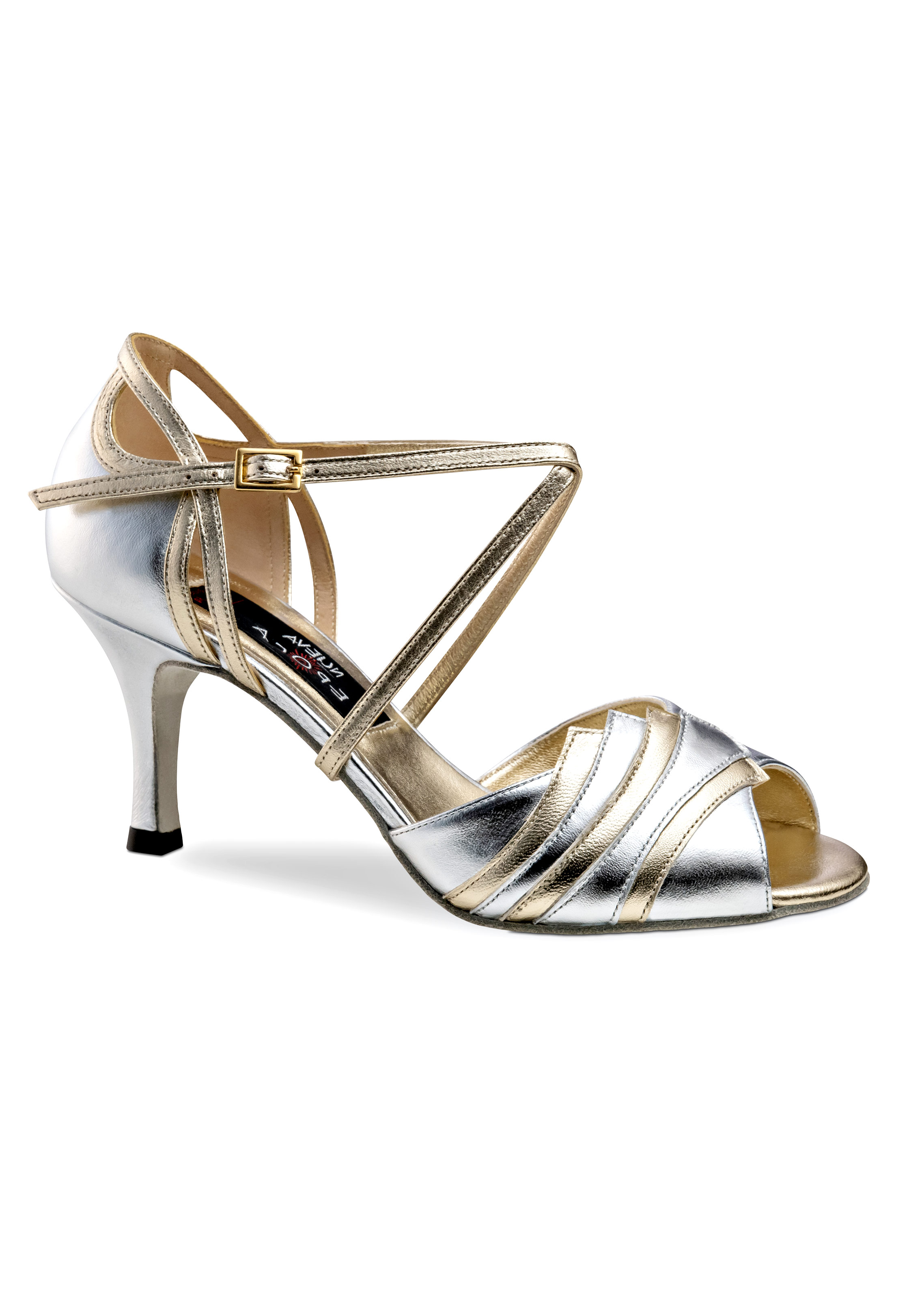 Nueva Epoca Francesca Ladies Dance Shoes-Silver Nappa / Platin Nappa