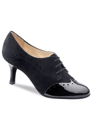 Nueva Epoca Karen Practice Dance Shoes-Black Suede / Black Patent