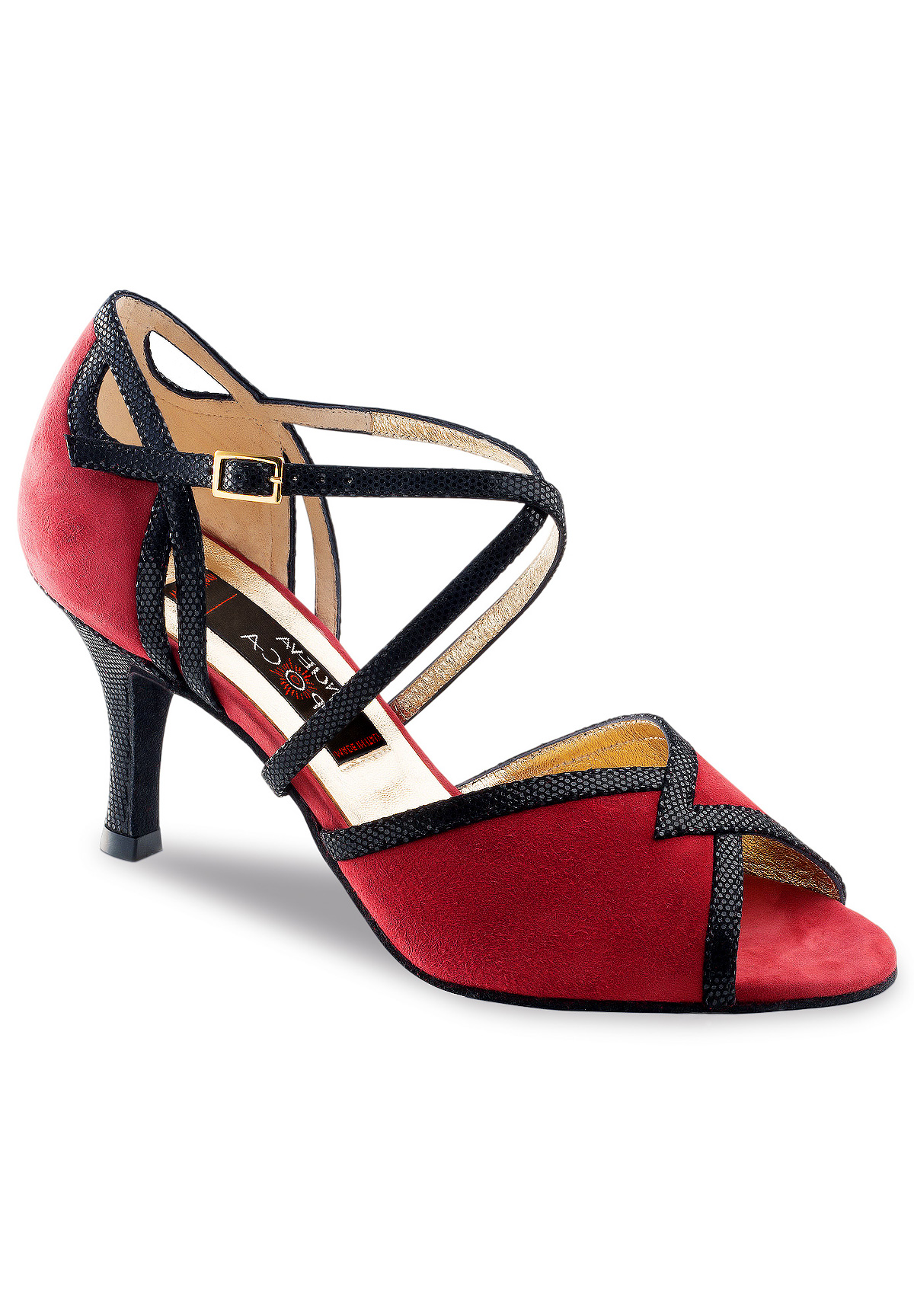 Nueva Epoca Matilda Social Dance Shoes-Bodeaux Suede / Black Ariel
