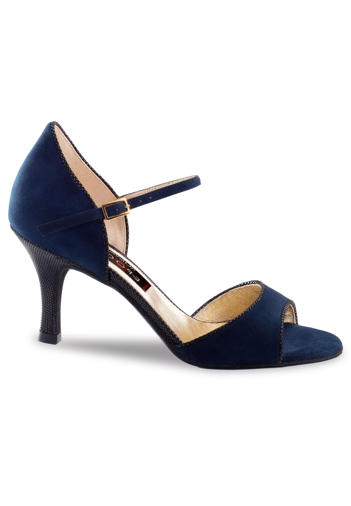 Nueva Epoca Nanda Social Dance Sandal-Blue Suede / Black Ariel