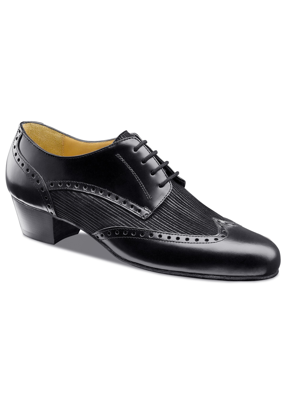 Nueva Epoca Palermo Mens Latin Shoes-Black Nappa/Black Suede