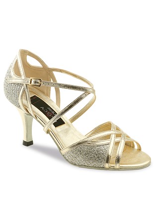 Nueva Epoca Rose Dance Shoes-Platinum Nappa / Brocade