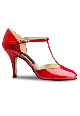 Nueva Epoca Roslyn T-Bar Dance Shoes-Red Patent