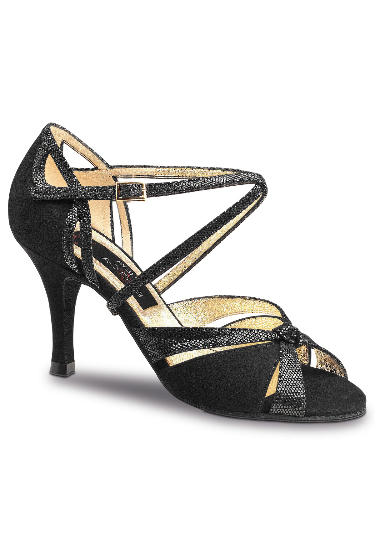 Nueva Epoca Sienna Dance Shoes-Black Suede / Black Ariel