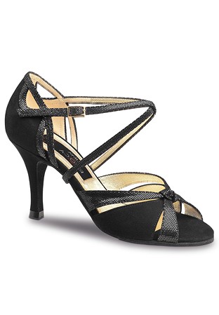 Nueva Epoca Sienna Dance Shoes-Black Suede / Black Ariel