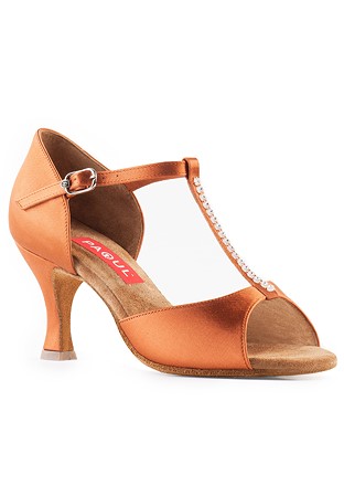 Paoul 100 T-Bar Dance Sandal-Tan Satin