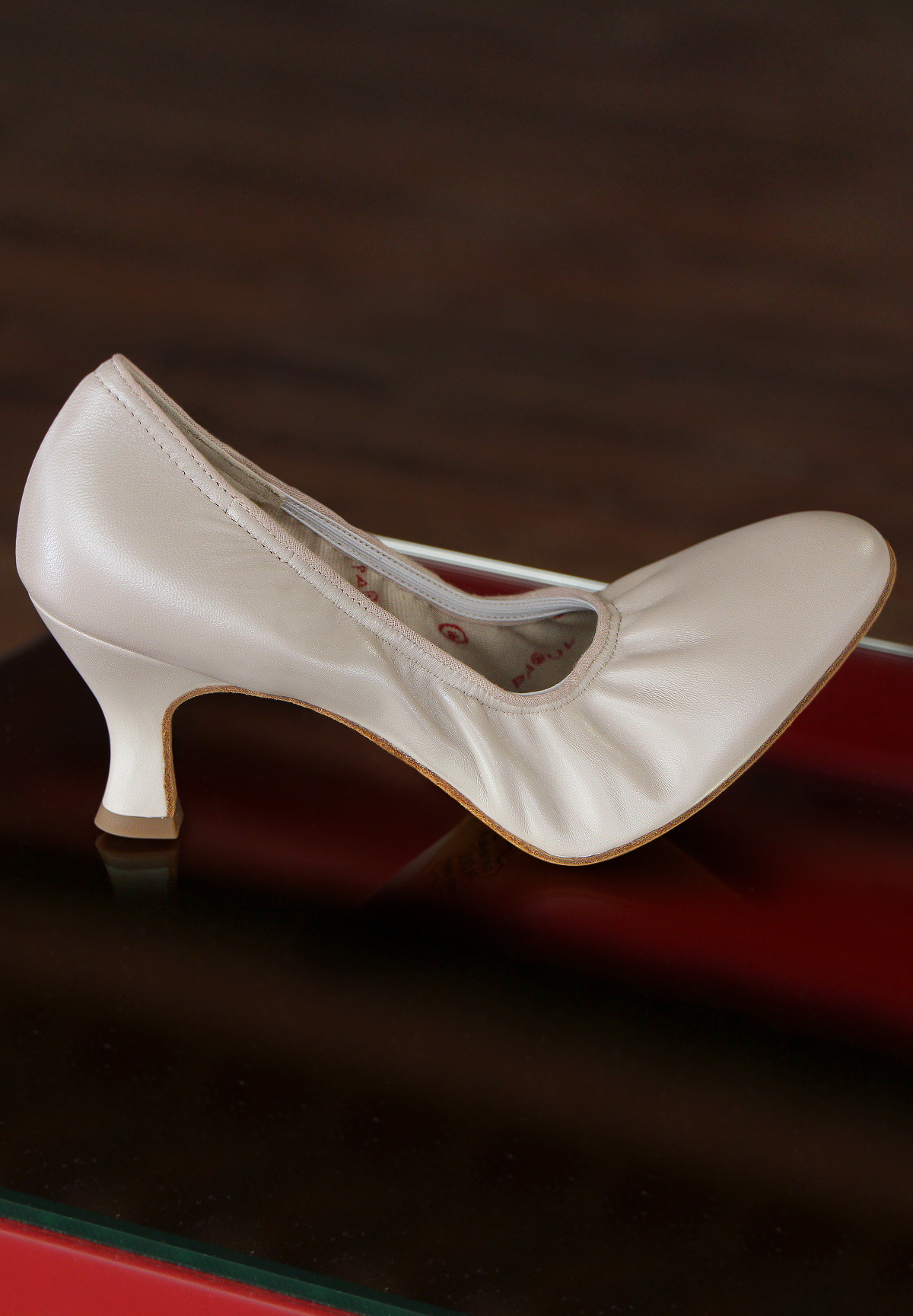 Paoul 1040 Ballroom Dance Shoes-Pearled Nude Nappa Leather