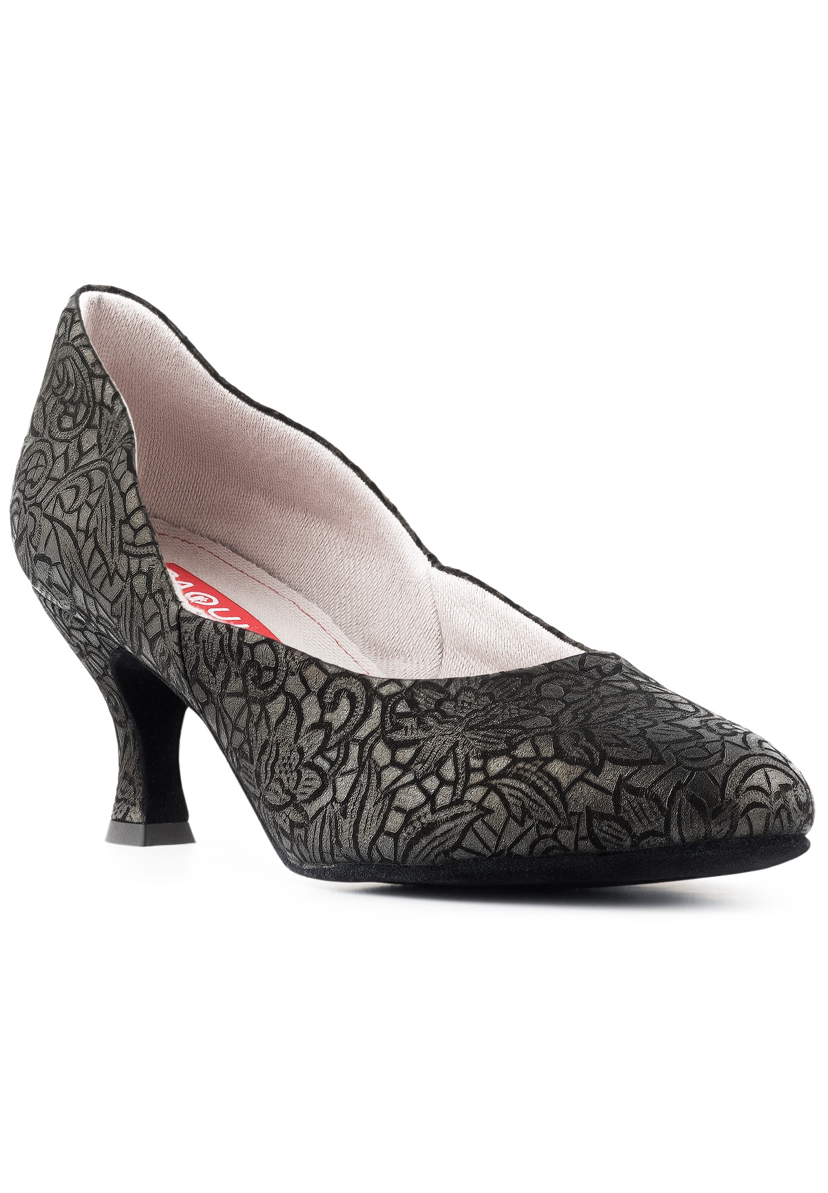 Paoul 1091 Ballroom Shoes-Black Andalucia Printed Leather