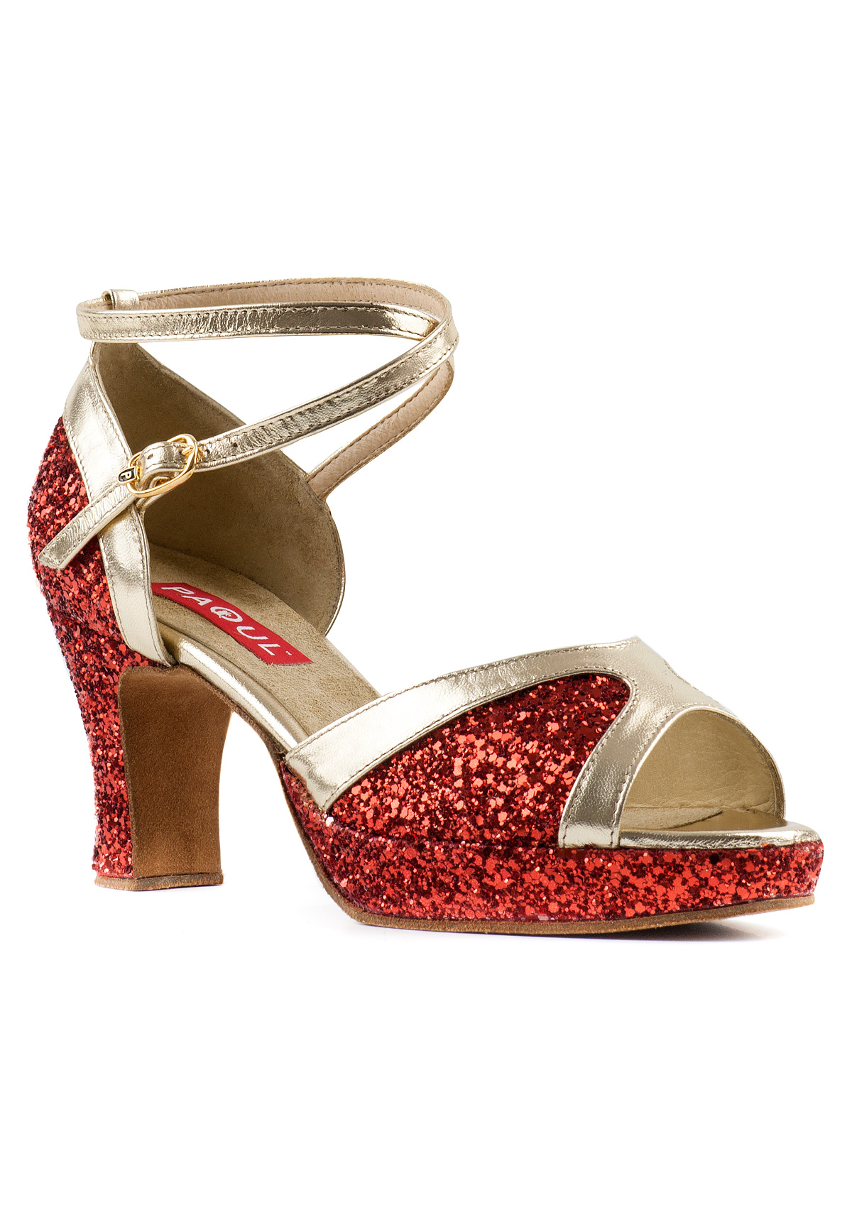 Paoul 128 Open Toe Sandal-Red Sl01/Platinum Kid