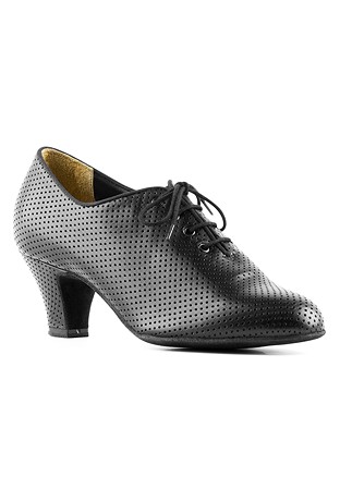 Paoul 137 Perforated Shoes-Black Open Work Leather