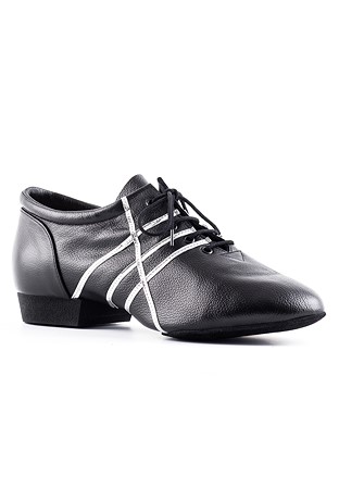 Paoul 1408 Dance Sneaker-Black Leather/Silver Leather