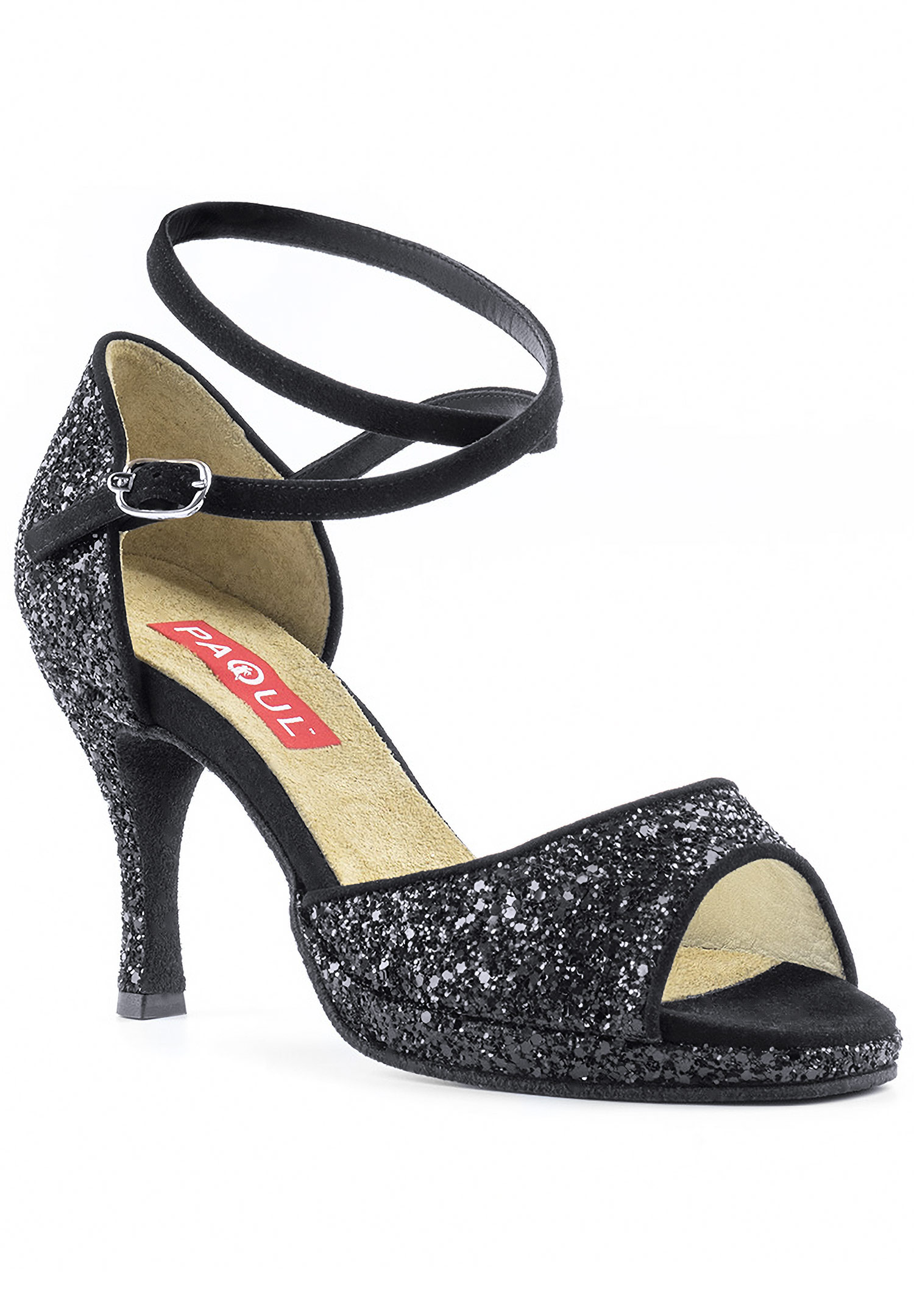 Paoul 150 Glittering Night Social Shoes-Black Glitter Sl01/Black Suede