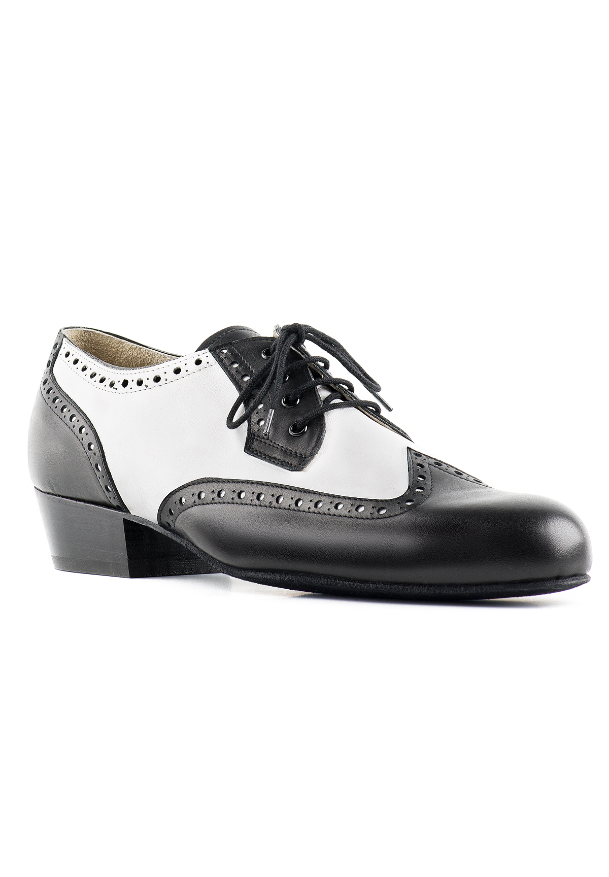 Paoul 1501 Brogue Shoes-Black Leather/White Leather